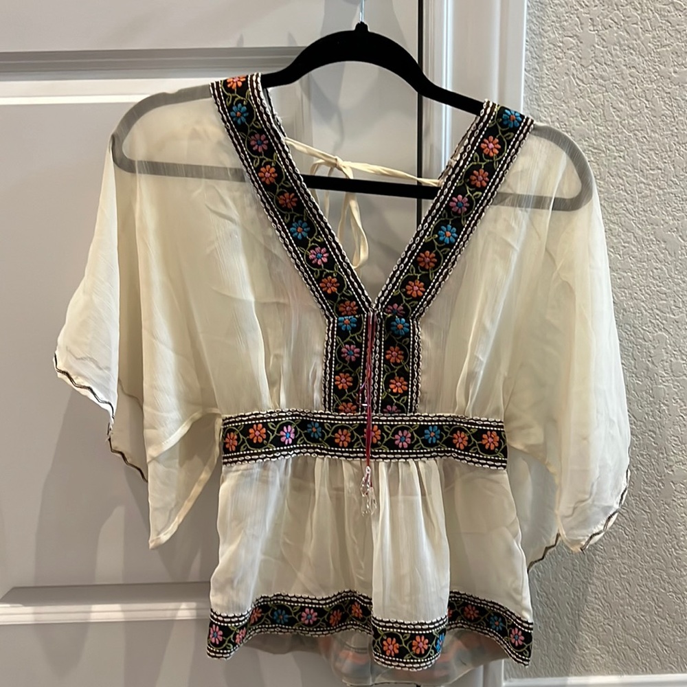 Sheer embroidered top